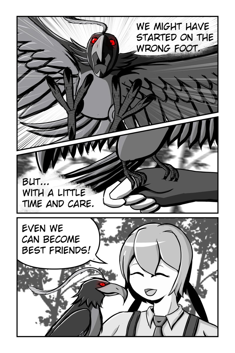 RheiLP's tweet photo. Just finished EOU this weekend.
And after spending so much time with my new little friend. I have decided to draw him a little tribute comic.

I know many people just HATE you for your constant respawn shenanigans... But.. To me, he was literally the best <3

#EtrianOdyssey https://t.co/caK88A6AJ5