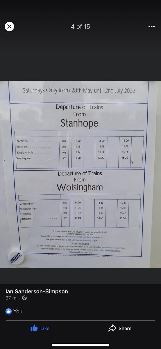 Delighted to join the Lord Lieutenant and <a href="/aucklandproject/">The Auckland Project</a>’s David Madden on the re-opened Heritage Stanhope to Wolsingham stretch of the #Weardale Line!