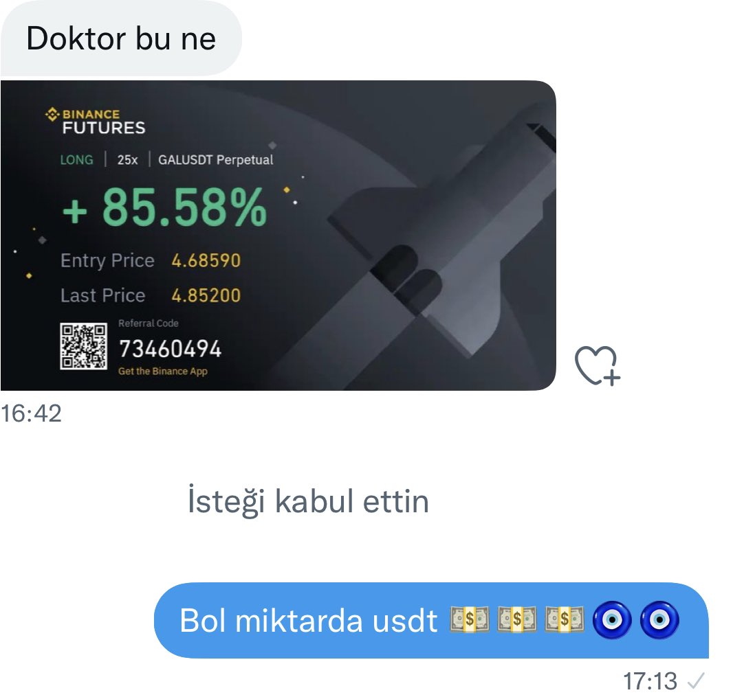 Ekoanalizz's tweet photo. Ağımıza takılan gal itina ile eko ailesi tarafından sömürülmüştür vatana millete hayırlı olsun. 

Yaşıyoruz bu hayatı be dayı 💵💵🧿 😂 

#btc #binance #gal https://t.co/AOQEKIsImD
