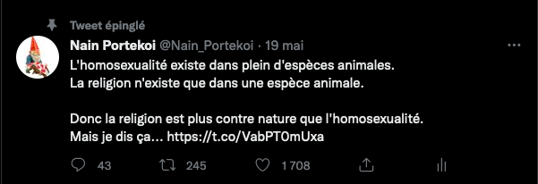 Nain_Portekoi's tweet photo. Vous ne verrez plus ce tweet en France parce que Twitter considère... que ça s'apparente à un discours de haine.
Bref sur Twitter tu peux librement vomir sur les homos mais si tu les défends tu es une tête d'haineux.
Twitter tu déconnes à pleins tubes. https://t.co/aagwnMD4bB