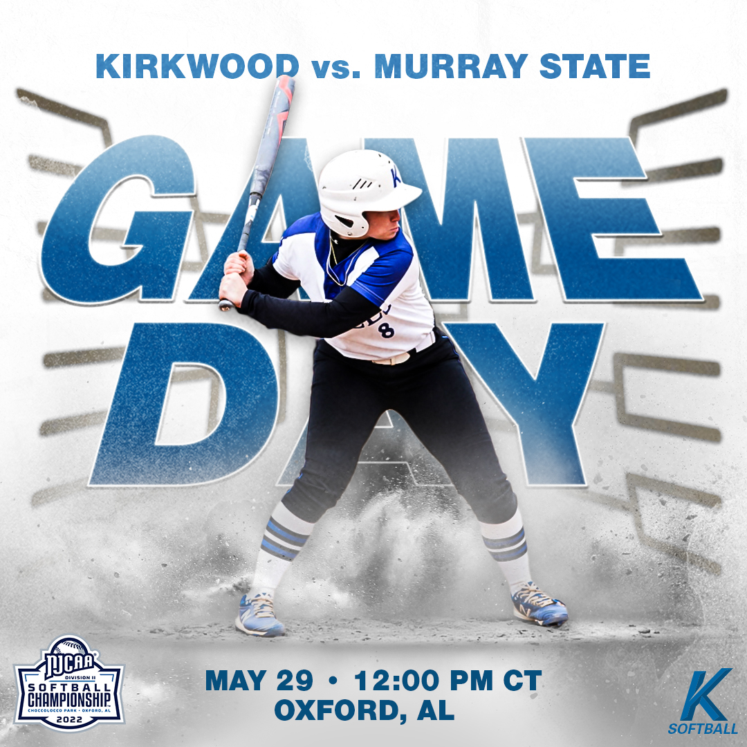 KirkwoodEagles's tweet photo. 𝗚𝗔𝗠𝗘 𝗗𝗔𝗬!

🏆 NJCAA Softball Championship
🆚 Murray State (4)
🕛 12:00pm (CT)
📍 Oxford, AL
🏟️ Choccolocco Park
📊 https://t.co/DbXE5gPU00
🖥️ https://t.co/NSKxRItJSo

#WingsUp 🦅🥎 | @KCC_SB https://t.co/5YXC0dz3K7
