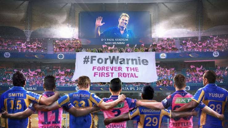 Oneway2ninja's tweet photo. This time for Warnie 🏆 #RajasthanRoyals #IPLFinals #ShaneWarne #ForWarnie https://t.co/Rv1M30KAWB
