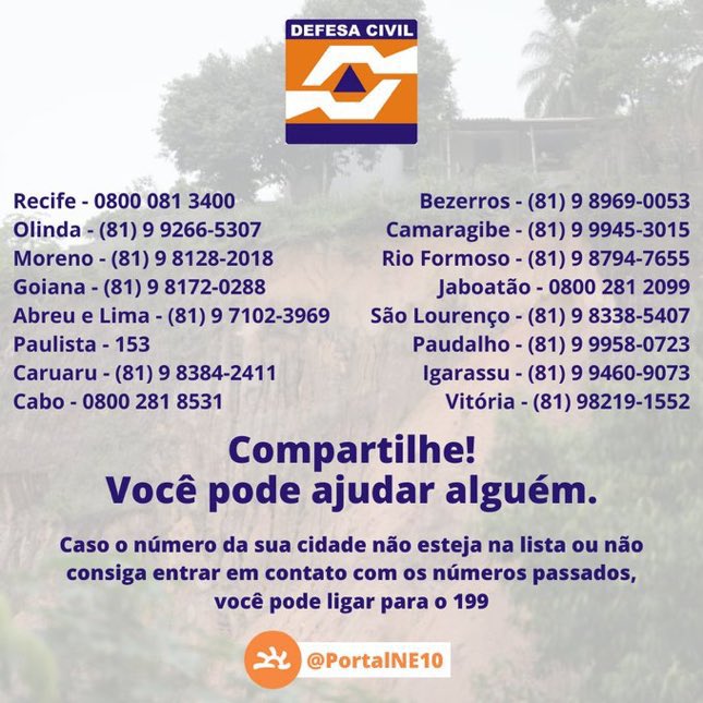 ARMY_HTP's tweet photo. ATENÇÃO! Pernambuco está sofrendo com fortes chuvas. Ao menos 516 pessoas estão desalojadas e 249 desabrigados no estado.

A Apac emitiu alerta vermelho para diversas regiões. Telefones da Defesa Civil 👇🏼

Saiba como ajudar: https://t.co/FAQl10BjA8