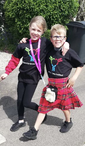 Great effort by #TeamGriffiths at the Aberdeen @thekiltwalk today for @DSScotland - our youngest walkers, aren’t they brilliant! 🙏💙💛
#KiltwalkKindness #KaeferFamily @KAEFERLtd #AberdeenKiltwalk