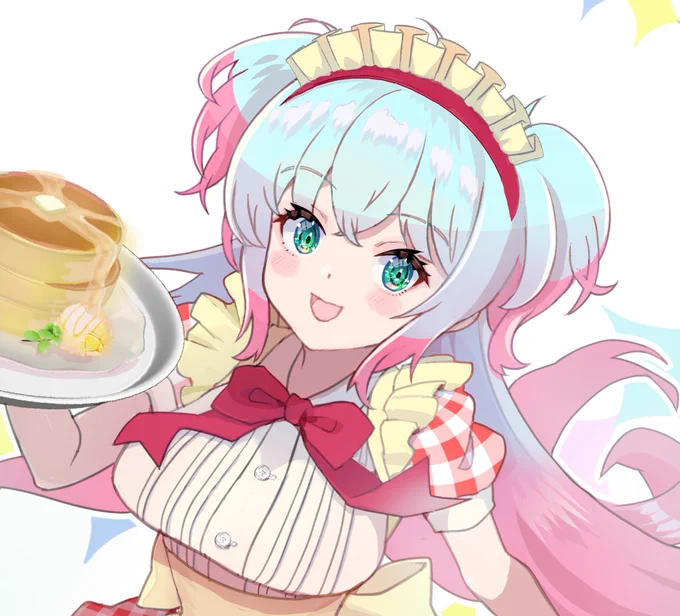 #オリキャライラスト #メイドイラストスマホから見たら絵がちっちゃかったので、アップも上げてみる 
