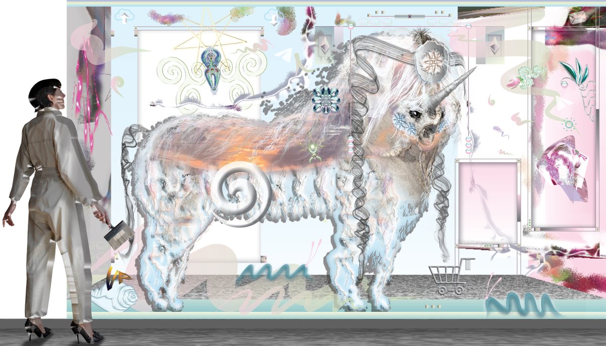 ViolaRenate's tweet image. Unicorn Crystal Wall – The Solo Collection, 
Viola Renate, 2022. 
VR Print Décors™ digi-painting printed on non-woven wallpaper. 400 x 240 cm (Made To Measure).
#digitalmural #decor #portal #vrprint #digitalpainting #unicorn #wallpaperdesign #place #interiordecor