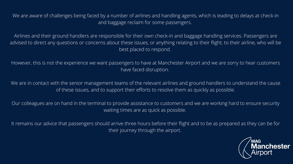Manchester Airport tweet media