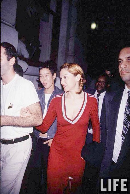 Madonna and son David wearing his mom's 90s dress These two are such free spirits ❤️