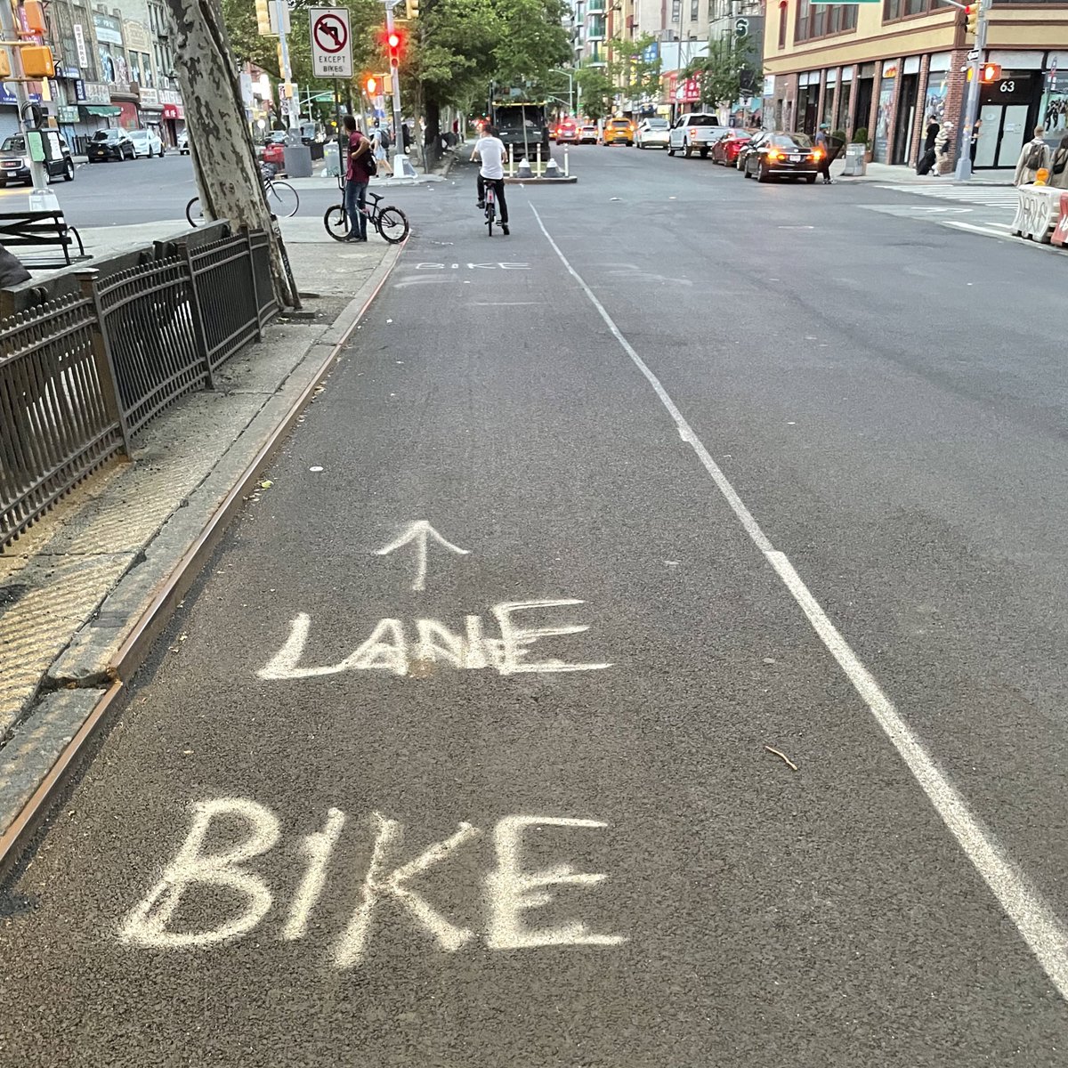 the_transit_guy's tweet image. What biking in most of America looks like. (NYC)