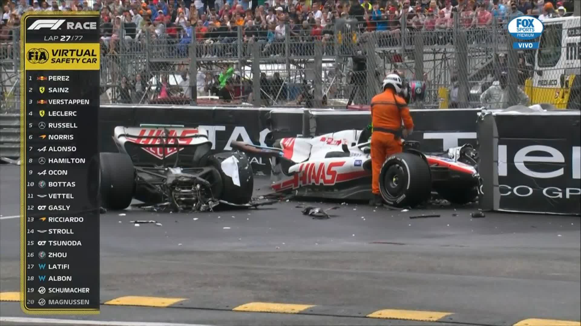 Vigilancia girar Adjunto archivo FOX Sports MX on Twitter: "¡NOOOO PUEDE SER! 🚨 ¡SE PARTIÓ EL AUTO! 😰  ¡Durísimo golpe de Schumacher en el #MonacoGP! 😮‍💨 Safety Car, pero  afortunadamente el piloto no tuvo consecuencias. #F1xFOX