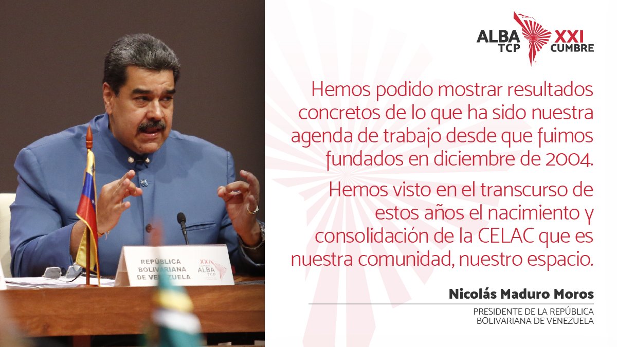 Palabras del presidente Nicolás Maduro en la Cumbre del ALBA-TCP.
#ALBAUnida #Cuba