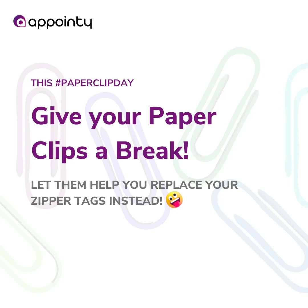 This season go paperless with Appointy and let your paperclips substitute your bookmarks, zipper tags, and emergency hairclips!📎

Learn more here: buff.ly/3nQ0hrr