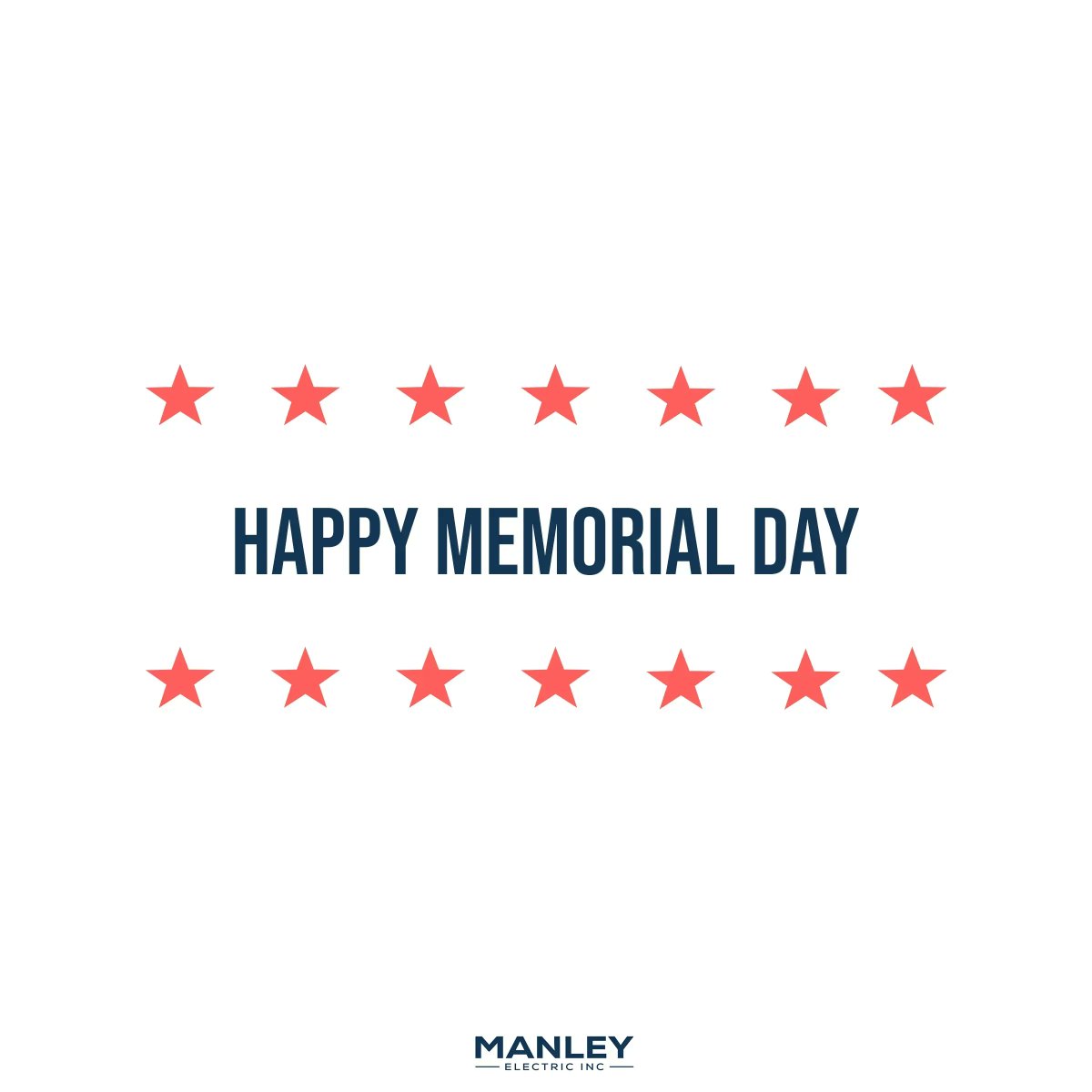 ManleyElectric's tweet photo. Manley Electric is wishing everyone a safe &amp; happy Memorial Day weekend!🇺🇸☀️
.
.
.
#ManleyElectricInc #electriciansofinstagram #electrician #contractor #MemorialDayWeekend  #Power #Energy #NowHiring #Accountability #Respect #Teamwork https://t.co/YLIxUXF6Ts