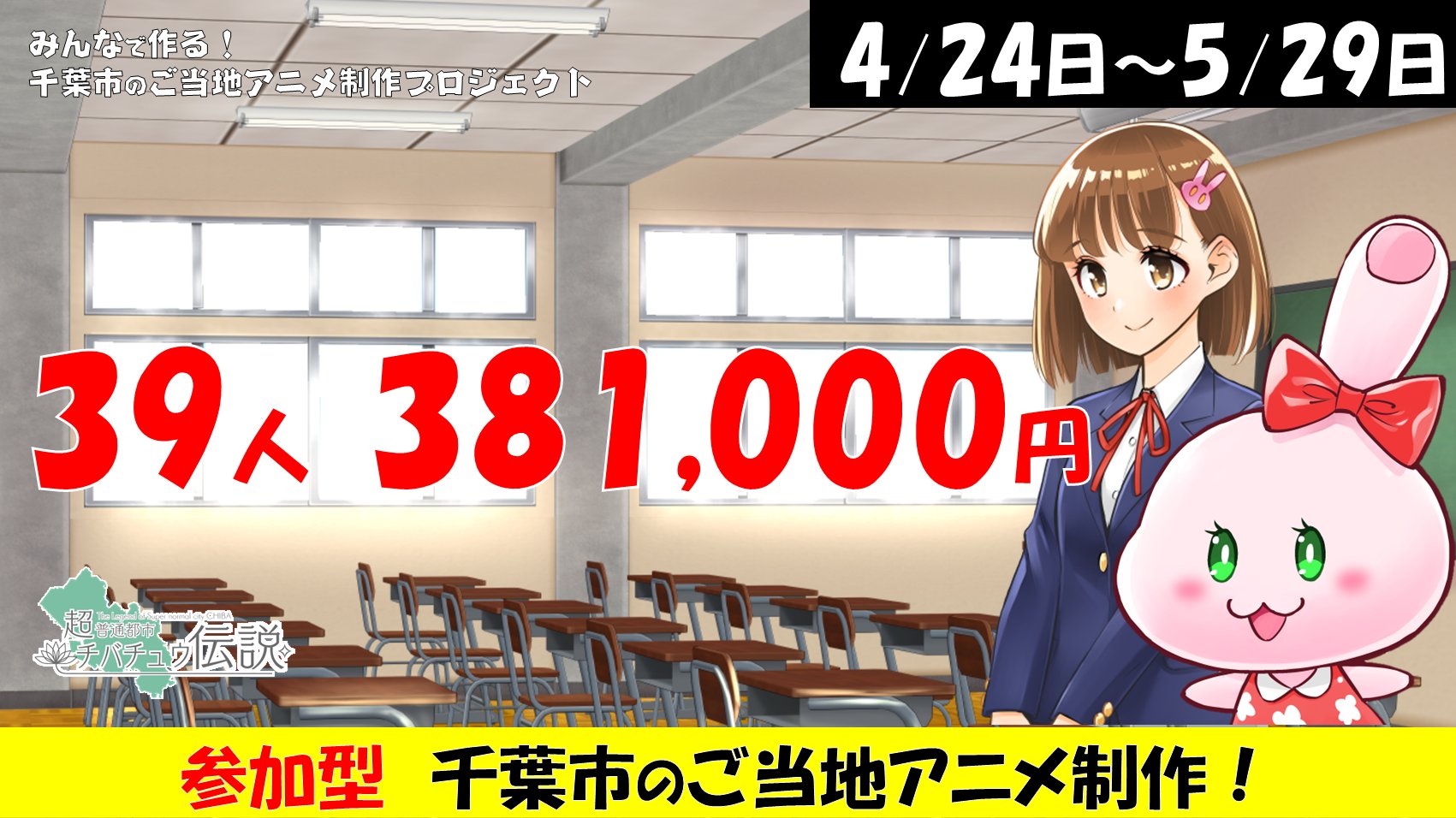 テガちゃん 参加型 千葉市のご当地アニメ制作 クラウドファンディング 39名 381 000円と たくさんのご参加 ご支援ありがとー 漫画第2話 22年夏公開予定 アニメ第1話 23年1月公開予定 実都ちゃんとウサキちゃんの応援よろしくねっ T Co