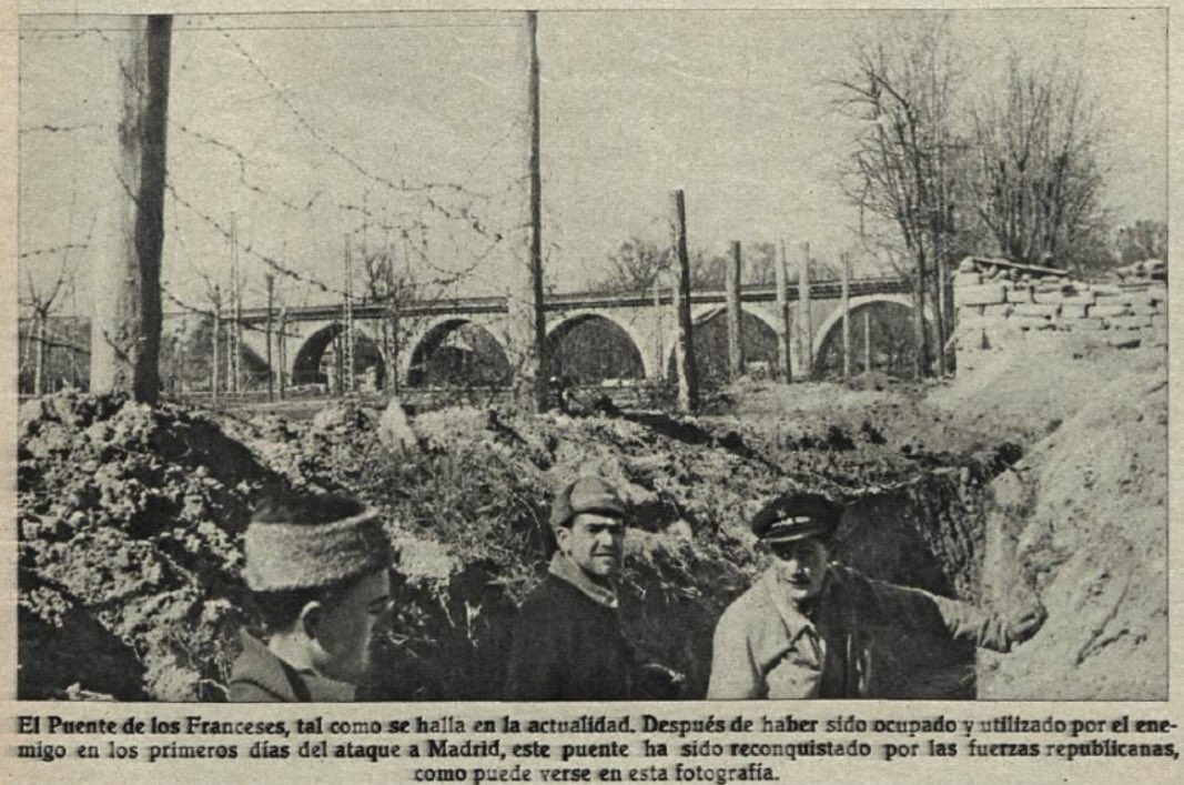 tigres_rojos's tweet photo. Los tigres rojos, fue un grupo que participó en la defensa del Puente de los Franceses, uno de los lugares calientes de la contienda. El puente unía por ferrocarril la capital con la sierra y el Norte de España, además de ser la vía de entrada a la Ciudad Universitaria. #GentdElx https://t.co/yqS8auamAa