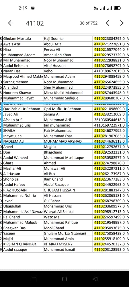 khalidkoree's tweet image. گولاڙچي تعلقي ۾ تعلقي جي CNIC ڪوڊ کانسوا پنجاب جا سڃاڻپ ڪارڊ رکڻ وارا به #PST ۽#JEST اميدوار پاس قرار، ياد رھي ته تعلقي جو ڪوڊ 41102 فلٽر ڪري پيلي رنگ ۾ ڏيکاريل آھي باقي سڀ تعلقي کان ٻاھر جا آھن.
ان ڪري ھن سڀني جي ويريفڪيشن جو مطالبو ڪيون ٿا.
#Copy
#SindhRejectsBogusDomiciles
1/2