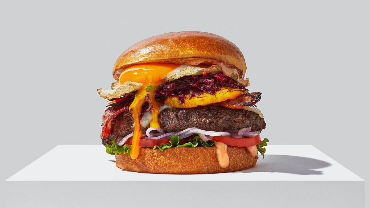 thehanzinator's tweet photo. Bacon, pineapple, beets and an egg. It’s a thing is Australia. 🤷‍♂️ #HeinzArtBurger https://t.co/rUCLC7e5zu