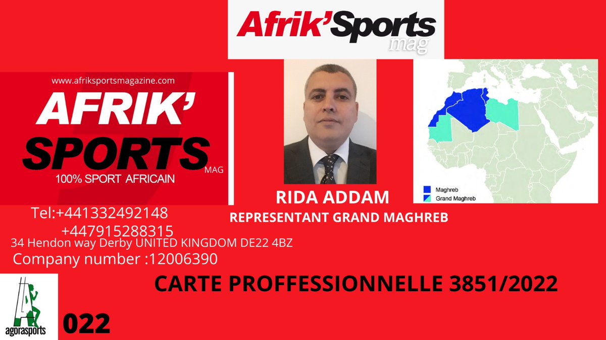 AddamRida's tweet image. Notre expérience s&apos;élargit encore une fois à l&apos;international avec le journal britannique bilingue spécialisé dans le sport africain : Afrik&apos;sports magazine.