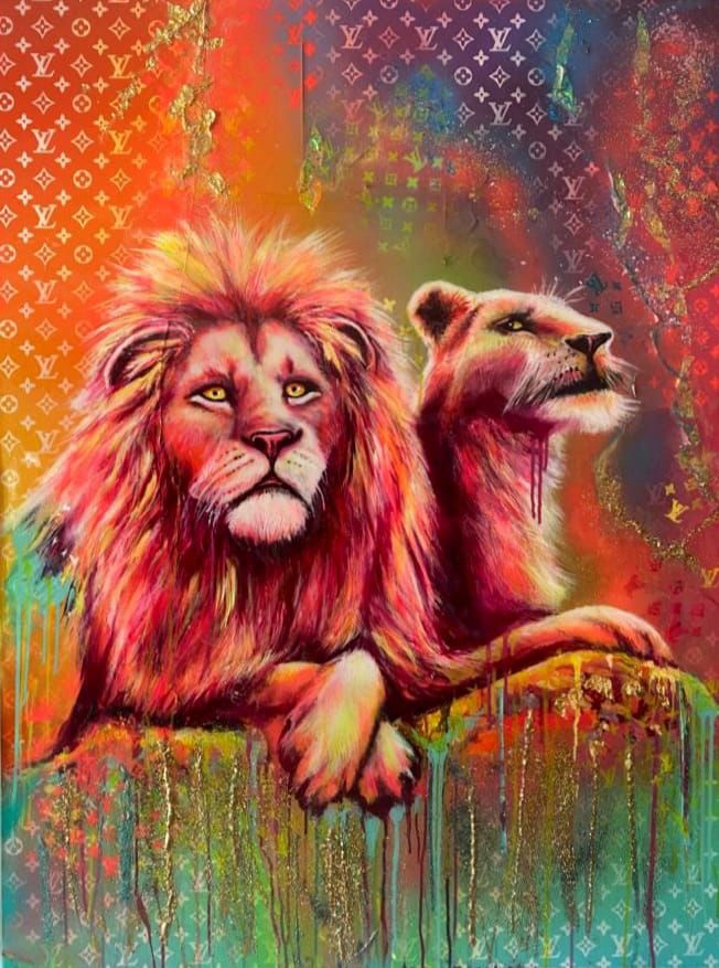 "On The Hunt For Couture" 
48" × 36"
DM for inquiries
#artgallery #popartists #lionpainting #tigers #lions #animalartists #animalkingdom #colorful #bright #manhattanbeachcalifornia #artforsale #artistsworld #fun #weekendvibes #weekendmood #popart #lionkingdom #forsale #animalhunt