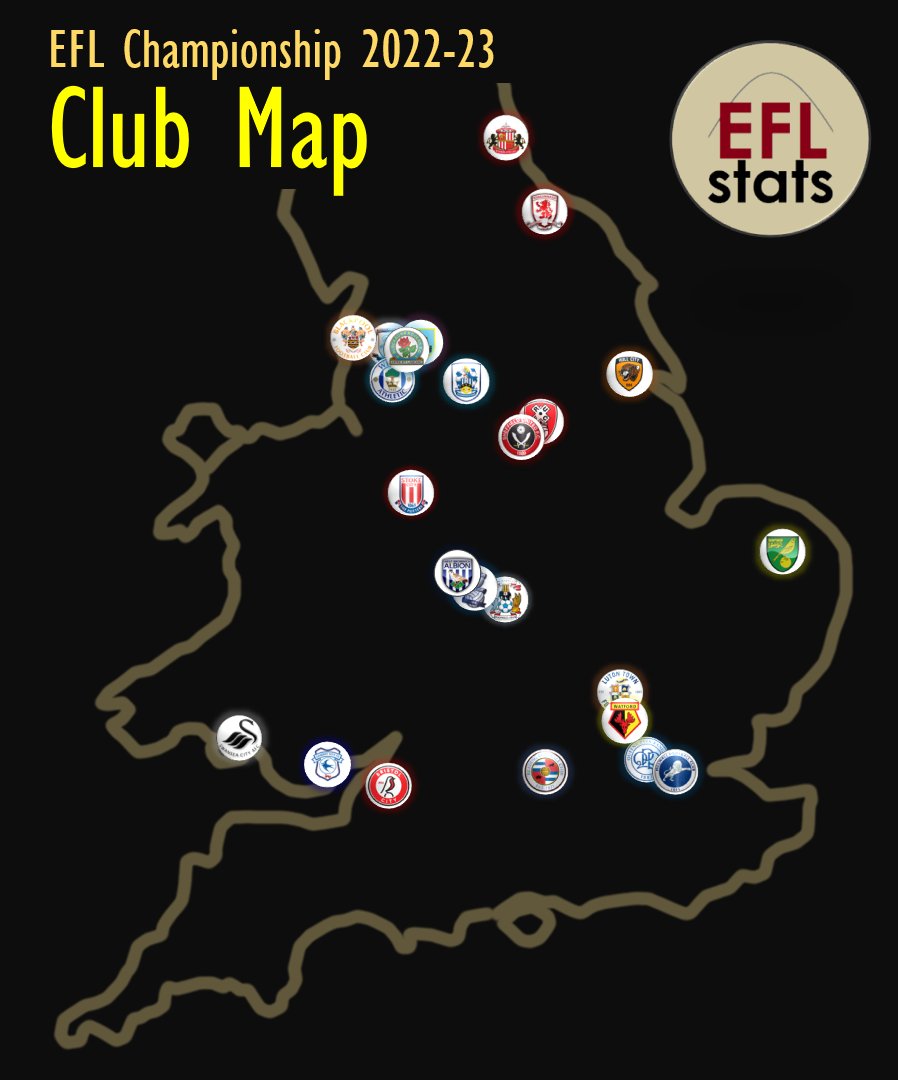 EFL Stats on X: 𝗘𝗙𝗟 𝗖𝗵𝗮𝗺𝗽𝗶𝗼𝗻𝘀𝗵𝗶𝗽 𝟮𝟯-𝟮𝟰 𝗖𝗹𝘂𝗯 𝗠𝗮𝗽  Championship line-up complete ✓ #BCFC #Rovers #BristolCity #CardiffCity  #PUSB #HTAFC #HCAFC #ITFC #LUFC #LCFC #Boro #MillwallFC #NCFC #PAFC #PNEFC  #QPR #RUFC #SWFC #SaintsFC #