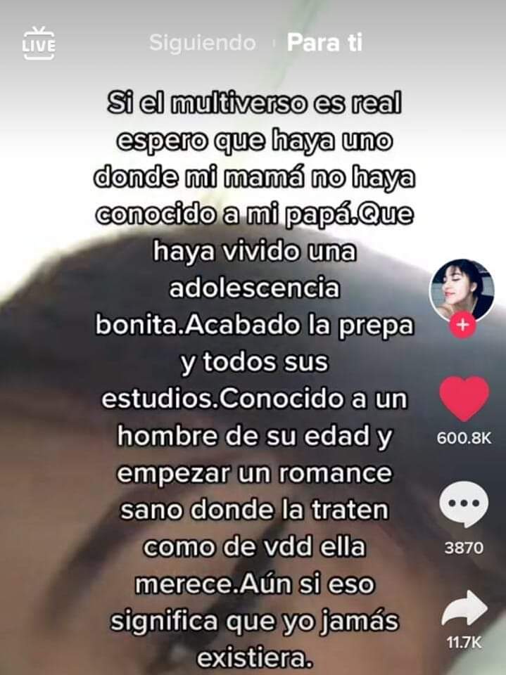 FlorTonantzin's tweet photo. Si el multiverso es real espero que haya uno donde mis papás hayan sanado sus heridas antes de conocerce, aunque eso implique que yo no existiera. https://t.co/Kls8CffFwe