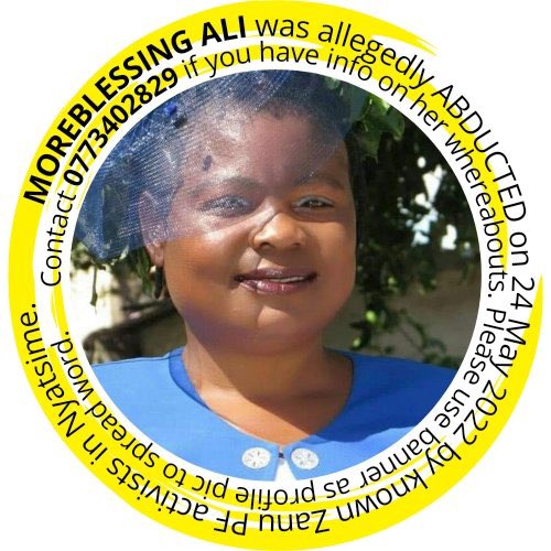 MatinengaMimi's tweet photo. It has been more than 5 days since Moreblessing Ali has been #missing. It is reported that she has been #abducted &amp; #tortured. She needs to be found. 
#FreeMoreblessingAliNow 
#whereismoreblessing 
#NoToAbductions https://t.co/DQglFtRgnd