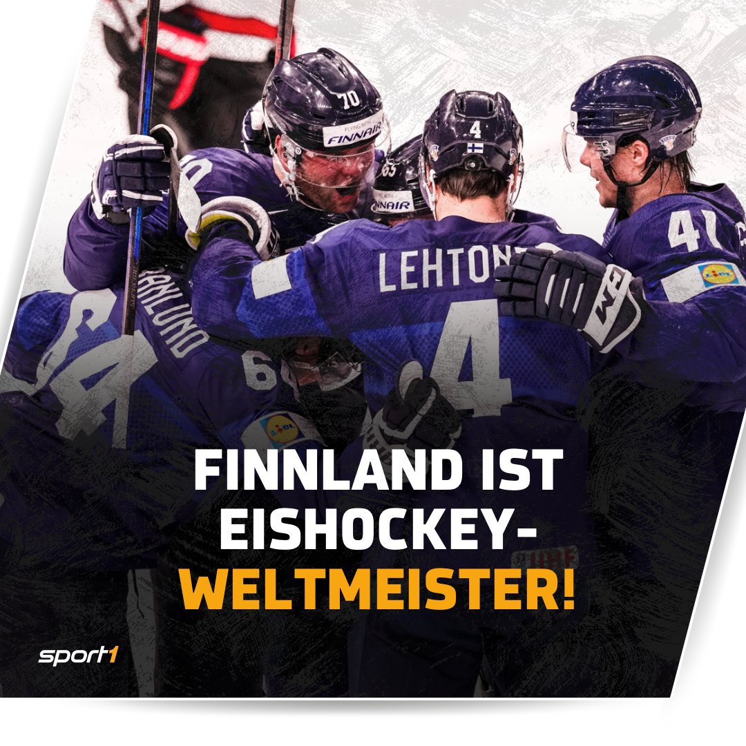 SPORT1's tweet photo. Wahnsinn! Was für eine #EishockeyWM! 🔥

Herzlichen Glückwunsch an das finnische Team zum Weltmeistertitel!!! 🥳🎉🎊 https://t.co/C71c15Bk4C