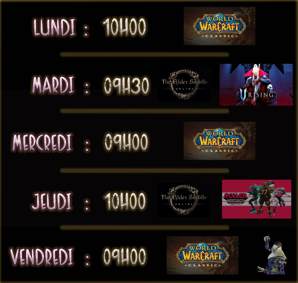 FreenextyII's tweet photo. 🌐 Chaud Chaud le planning de la semaine ! 

Hâte de vous retrouver les #loulous 
⬇️⬇️⬇️
https://t.co/IFsTaoi5Sv
#freenexty #TwitchTVGaming https://t.co/VWVK9YxJ4W