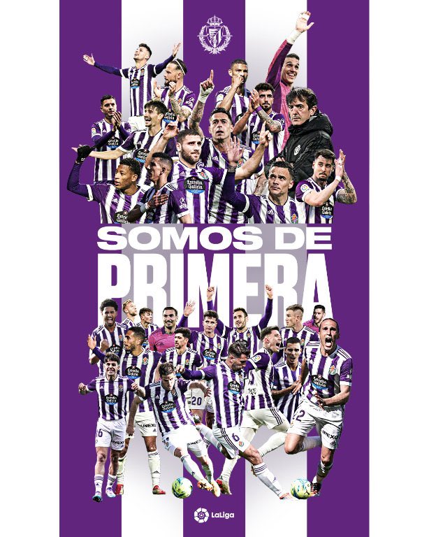 AyuntamientoVLL's tweet photo. El @realvalladolid ha logrado el ascenso a @LaLiga 

Enhorabuena al Pucela y a toda la afición 👏👏 https://t.co/JL0k07Lcdq