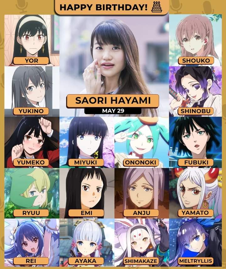 Feliz cumpleaños a Saori Hayami, gracias a su voz como Shinobu en KnY y Yor en spy x family.
Síguenos en nuestras redes sociales para más contenido.