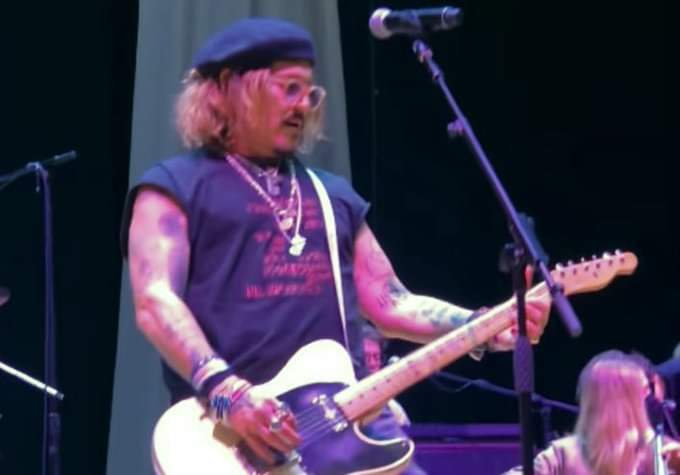 NuttyNana74's tweet photo. Johnny Performing in the UK with the GREAT JEFF BECK last night  , this is why he won't be present for the verdict he already had prior plans in the UK!! 
#JohnnyDepp 
#JusticeForJohnnyDepp 
#DeppVsHeard https://t.co/Zj2OuDo7JD