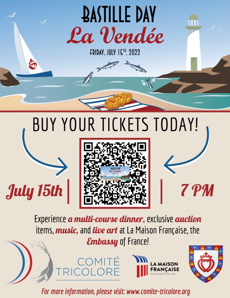 ComiteTricolore's tweet photo. OUR ONLINE AUCTION IS NOW OPEN
Check out the exciting items, great trips, gifts, works of art: new items are being added each week. Go to https://t.co/k8LVI2scP9...
Get tickets now for the SILENT AUCTION on the day of the event at: https://t.co/sCnJwtGTjm...
Or scan the QR Code https://t.co/J74kCb7AG1