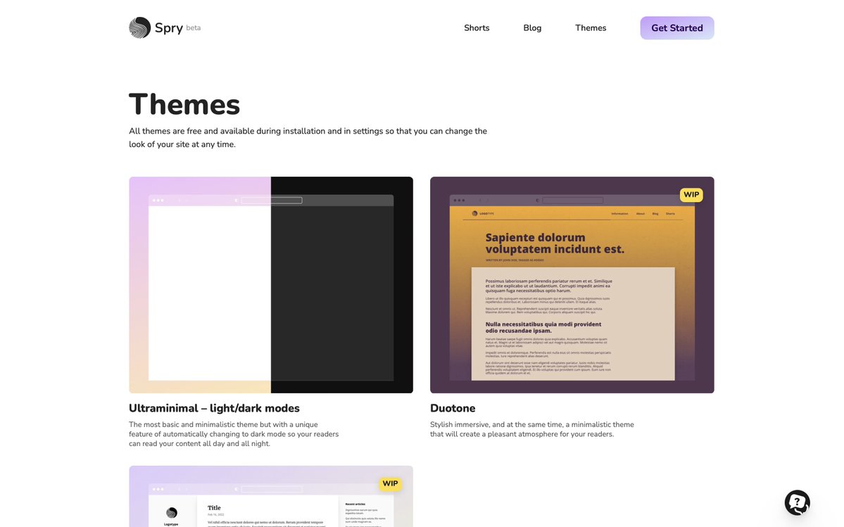 spryblog's tweet photo. 🚧 So far, #spryblog has had only one theme as default and several custom themes. Right now, working on two more #themes #buildinpublic https://t.co/NtX3MczE7k