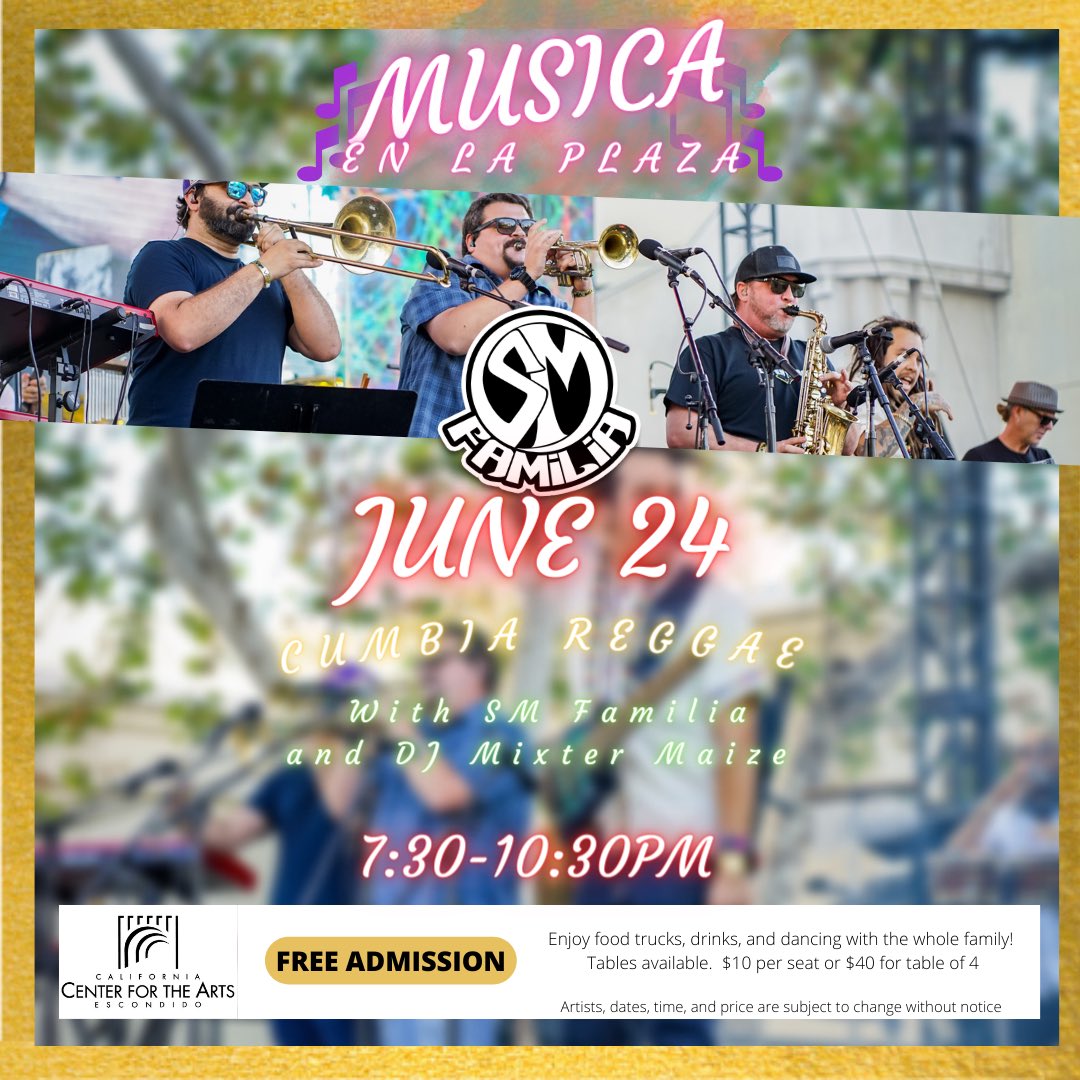 Escondido!!!!!!  Are you ready!!! <a href="/TheCCAE/">California Center for the Arts, Escondido</a> #lafamilia #reggaecumbia #goodvibes