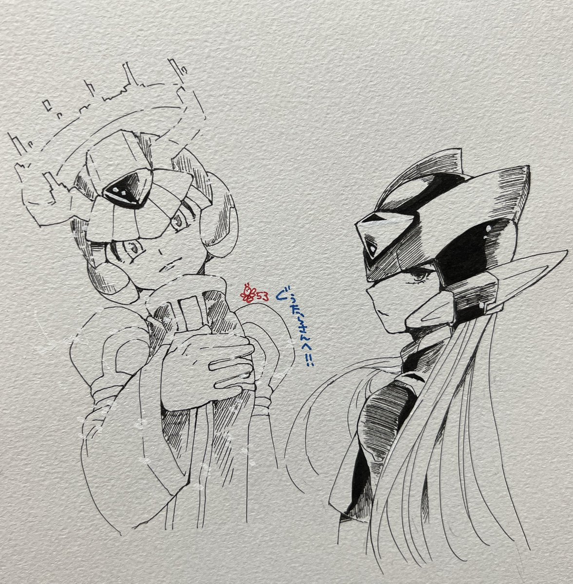 はちこさん@hoicyooooo に預けてたスケブが返ってきたらネ申推し絵なんと豪華にも3枚も頂戴してしまいました……ッッッありがとうございます😊😊😊😊😊 