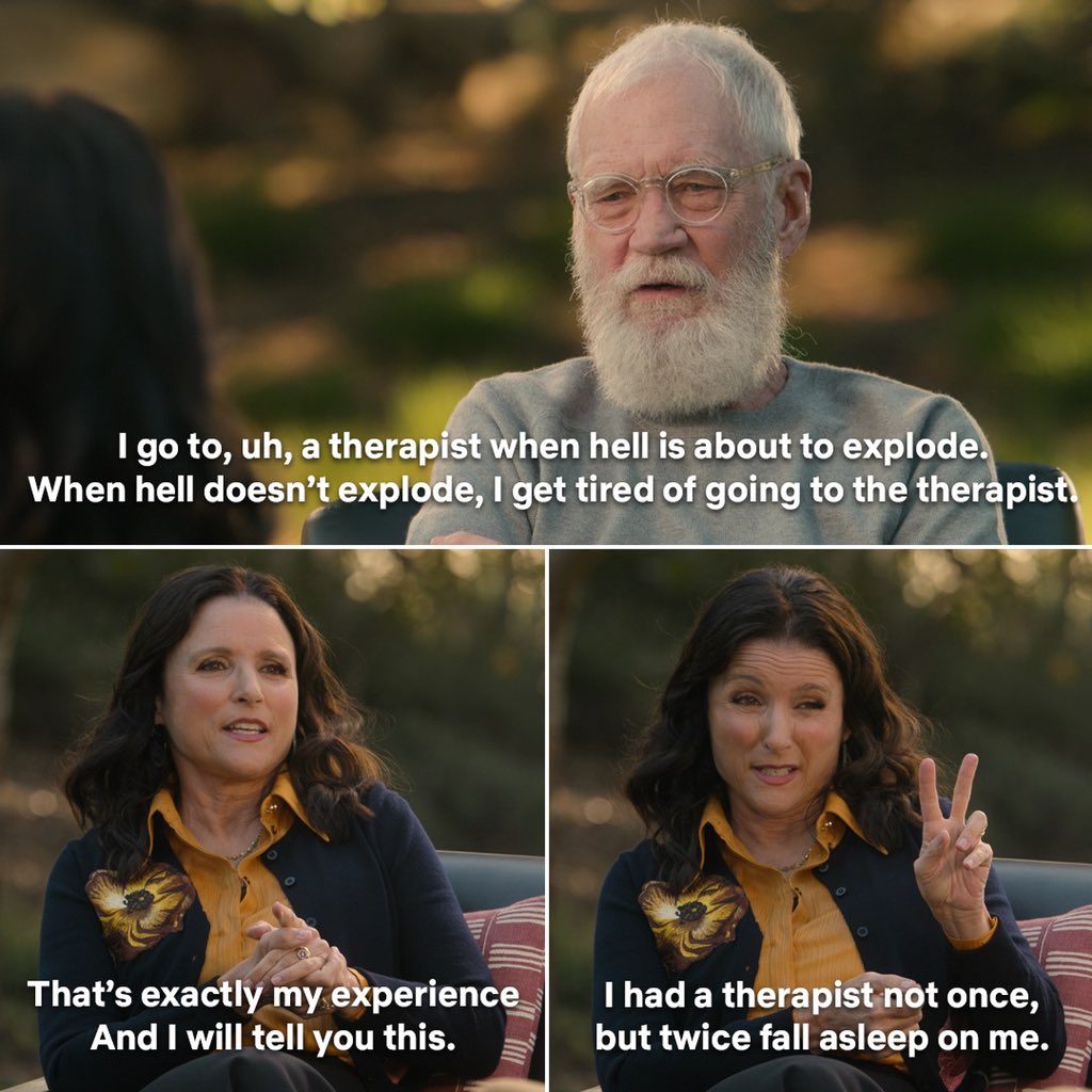 Letterman's tweet photo. Dave and @OfficialJLD swap therapist stories. https://t.co/XEtPYxYHEp
