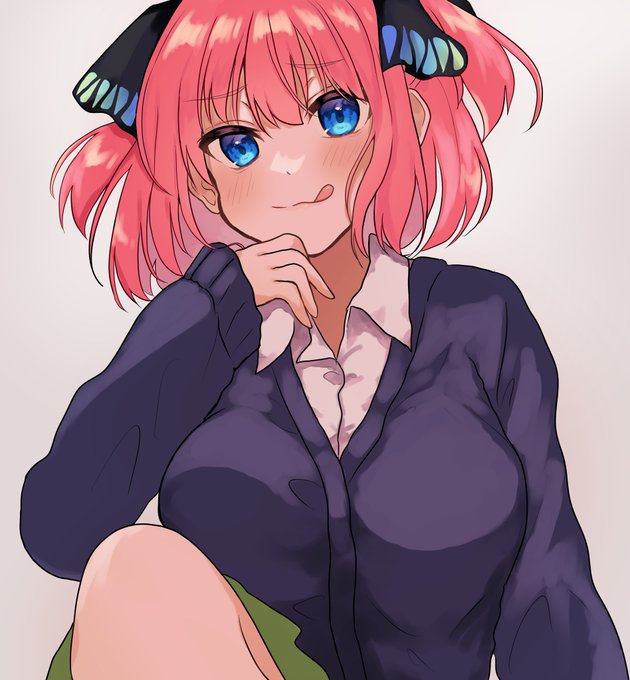 にゃ茶さんがTwitterに投稿した中野二乃(五等分の花嫁)のイラスト。