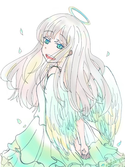 天使イラストのtwitterイラスト検索結果