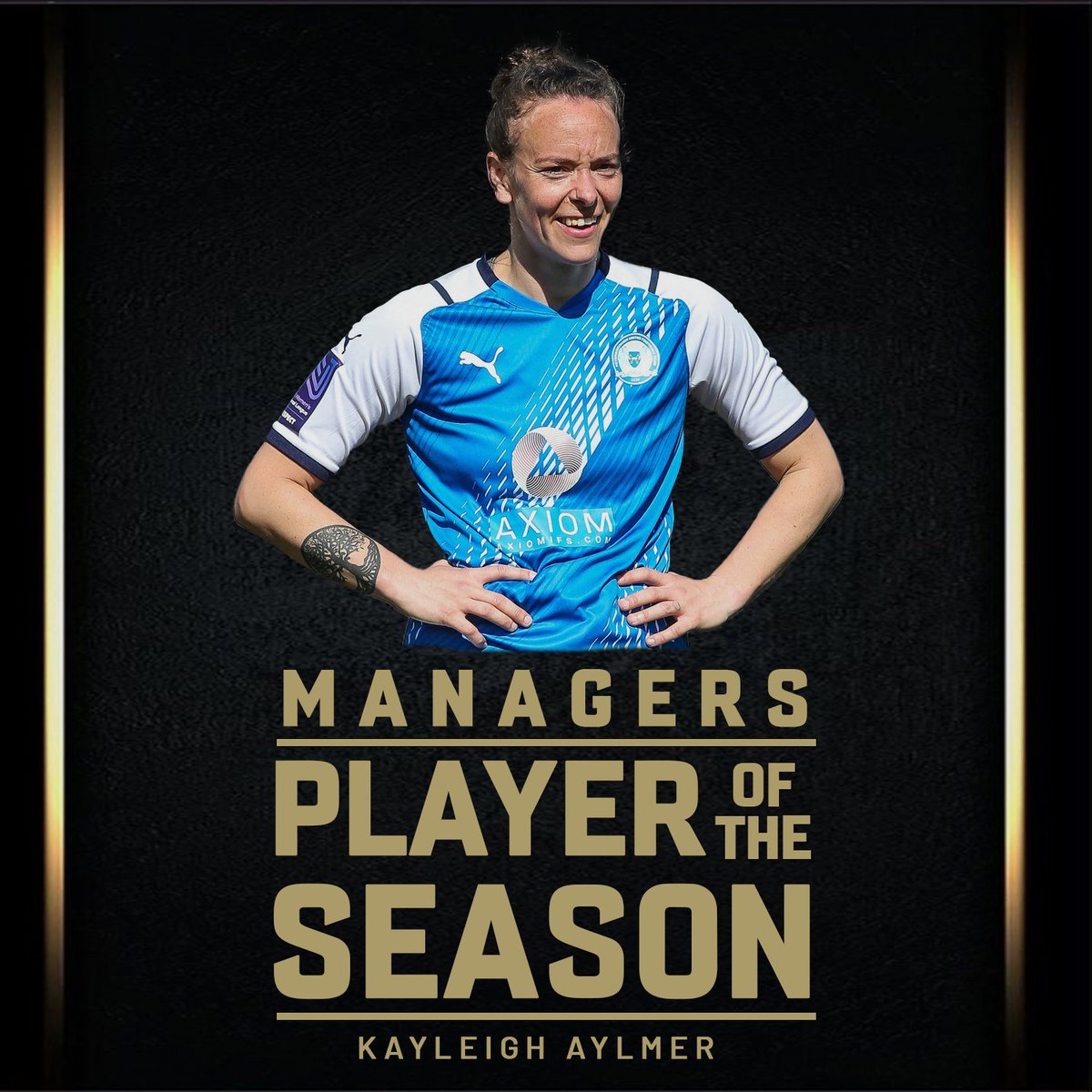 PoshTrust's tweet photo. Another award winning player sponsored by the Posh Supporters Trust. Congratulations to Kayleigh Aylmer for winning the Manager's Player of the Season award.👏👏👏 https://t.co/miLfqIvW2i