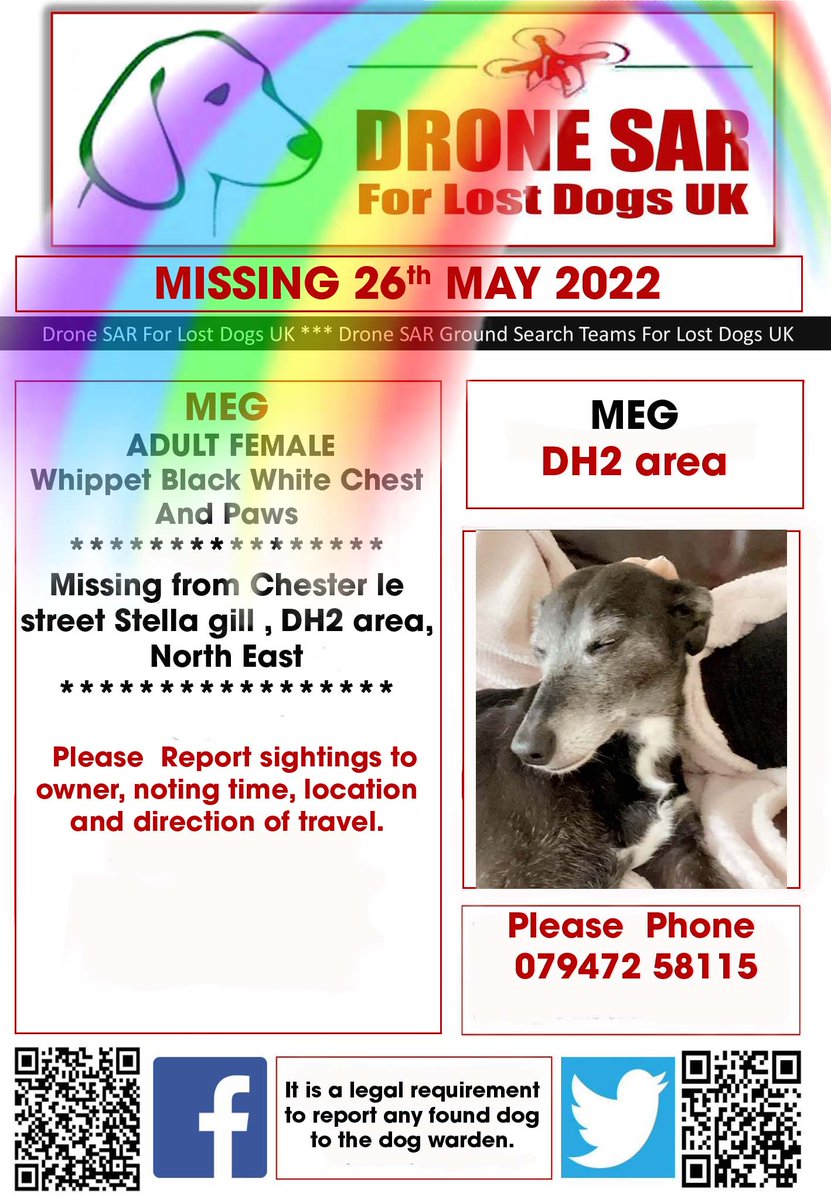 sar_dogs's tweet photo. #RIPMeg Sadly Meg didn't make it back home, our hearts and thoughts go out to her family at this sad time ๐ข๐ #RIP #RainbowBridge #DroneSAR https://t.co/bP65BEKDUh