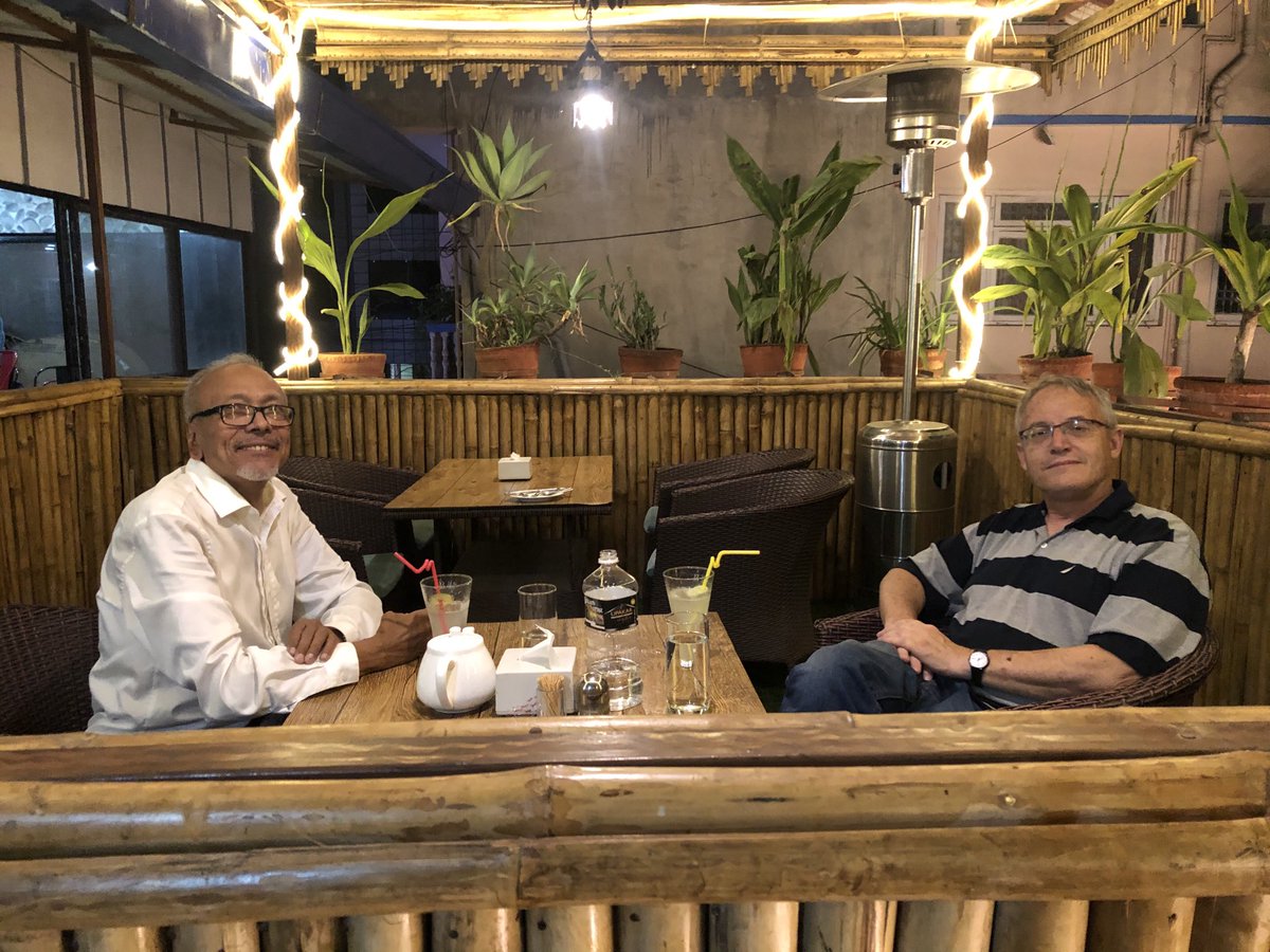 drbishnuhnepal's tweet photo. #Track2Diplomacy:
was nice to have informal meeting with a long time friend Amb #HananGodder @IsraelinNepal at #SilautoCottage in #AnamNagar this eve.
-#DrBishnuHariNepalPeaceFoundatipn @#Nepal-#Himalayas #UNSG #UNWTO #SAARC #BBIN #BIMSTEC https://t.co/4QIgpCYbeR