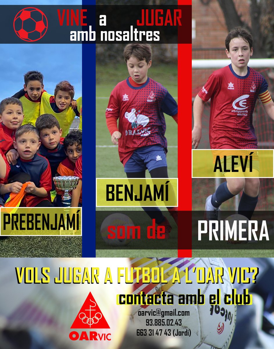 L'OAR Vic, el club de la teva vida! Veniu i sumeu-vos a la nostra família!

📢 No dubteu en contactar-nos!

🔵🔴 #SócdelOAR #oarvic