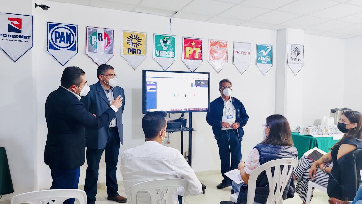 CHRISTIAN_UZIEL's tweet photo. 🗳 Esta mañana se efectúa el tercer simulacro del PREP #GubernaturaHidalgo2022 con acompañamiento del Consejo General de @IEEHidalgo   COTAPREP, @TecdeMonterrey, #PoderNet, Instancia Interna, Junta Local @INEMexico @HidalgoIne https://t.co/HMMHExX2Tr