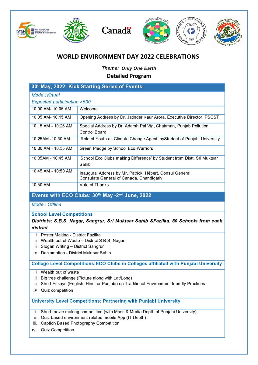 Punjab State Council for Science and Technology (@pscst_gop) on Twitter photo To celebrate #WorldEnvironmentDay2022; <a href="/PSCST_GoP/">Punjab State Council for Science and Technology</a> jointly with <a href="/CanadainIndia/">Canada in India</a> is kick-starting series of events from 🗓️30th May,2022 <a href="/10/">PR</a> AM.
For participating, Join us@
pscst.webex.com/pscst/j.php?MT…
@PunjabGovtIndia <a href="/trahul1976/">Rahul Tewari</a> <a href="/JKAroraEDPSCST/">Jatinder Kaur Arora</a> <a href="/Patrick__Hebert/">Patrick Hébert 🇨🇦</a> <a href="/pal_vig/">Adarsh Pal Vig</a> <a href="/moefcc/">MoEF&CC</a> <a href="/UNEP/">UN Environment Programme</a> To celebrate #WorldEnvironmentDay2022; <a href="/PSCST_GoP/">Punjab State Council for Science and Technology</a> jointly with <a href="/CanadainIndia/">Canada in India</a> is kick-starting series of events from 🗓️30th May,2022 <a href="/10/">PR</a> AM.
For participating, Join us@
pscst.webex.com/pscst/j.php?MT…
@PunjabGovtIndia <a href="/trahul1976/">Rahul Tewari</a> <a href="/JKAroraEDPSCST/">Jatinder Kaur Arora</a> <a href="/Patrick__Hebert/">Patrick Hébert 🇨🇦</a> <a href="/pal_vig/">Adarsh Pal Vig</a> <a href="/moefcc/">MoEF&CC</a> <a href="/UNEP/">UN Environment Programme</a>