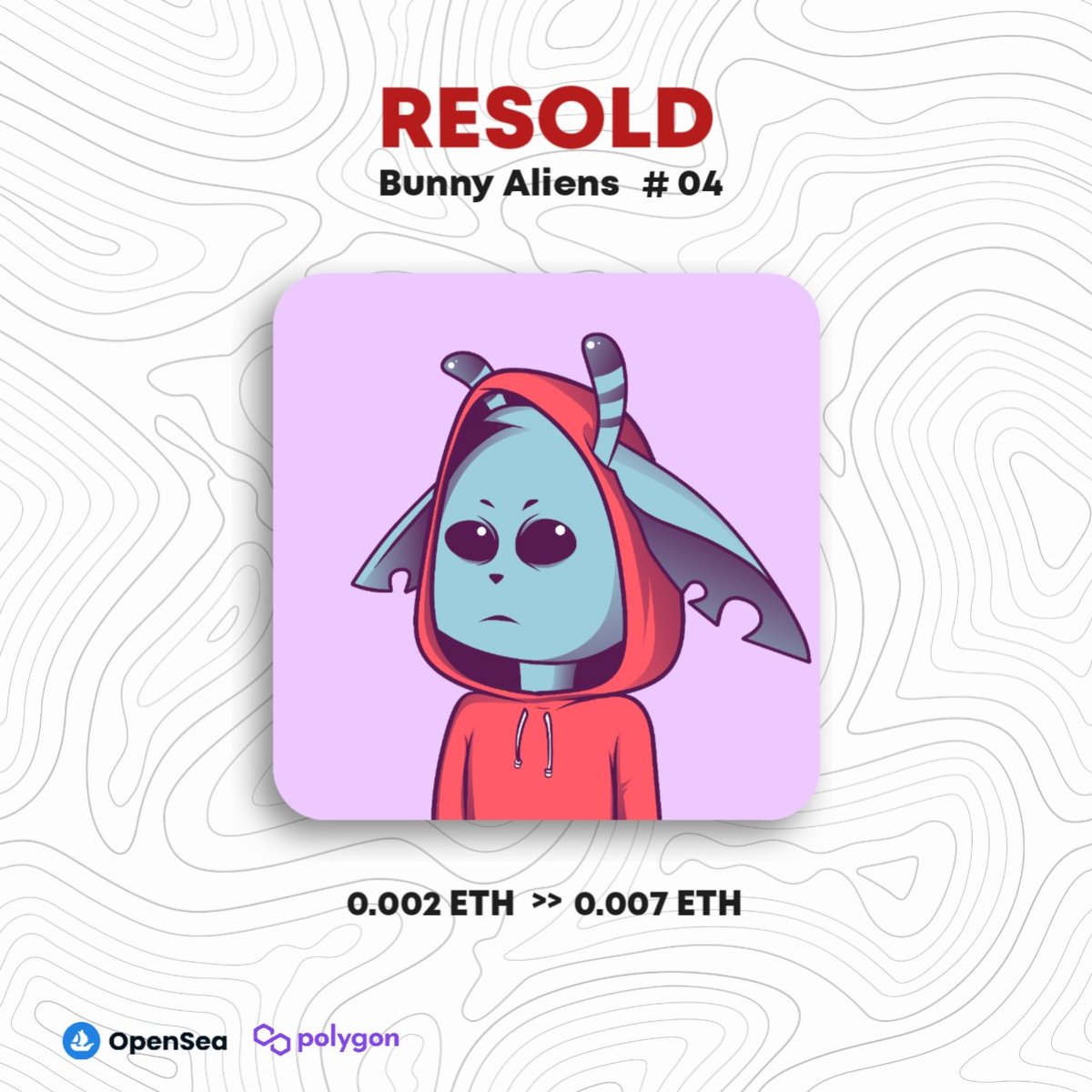pafururu's tweet photo. RESOLD THIS WEEK 🔥🔥
Bunny alien #04 0.002 eth >> 0.007
Bunny alien #43 0.006 eth >> 0.009
Bunny alien #19 0.003 eth >> 0.008

Thanks you so much for new Owner 🔥🔥
You guys are amazing 🤘🤘
@0xJackalope @litxgirlz @theinkedminkNFT
 #NFT #NFTS #NFTJAPAN #NFT宣伝枠 #NFT買います https://t.co/K5u2tkIU31
