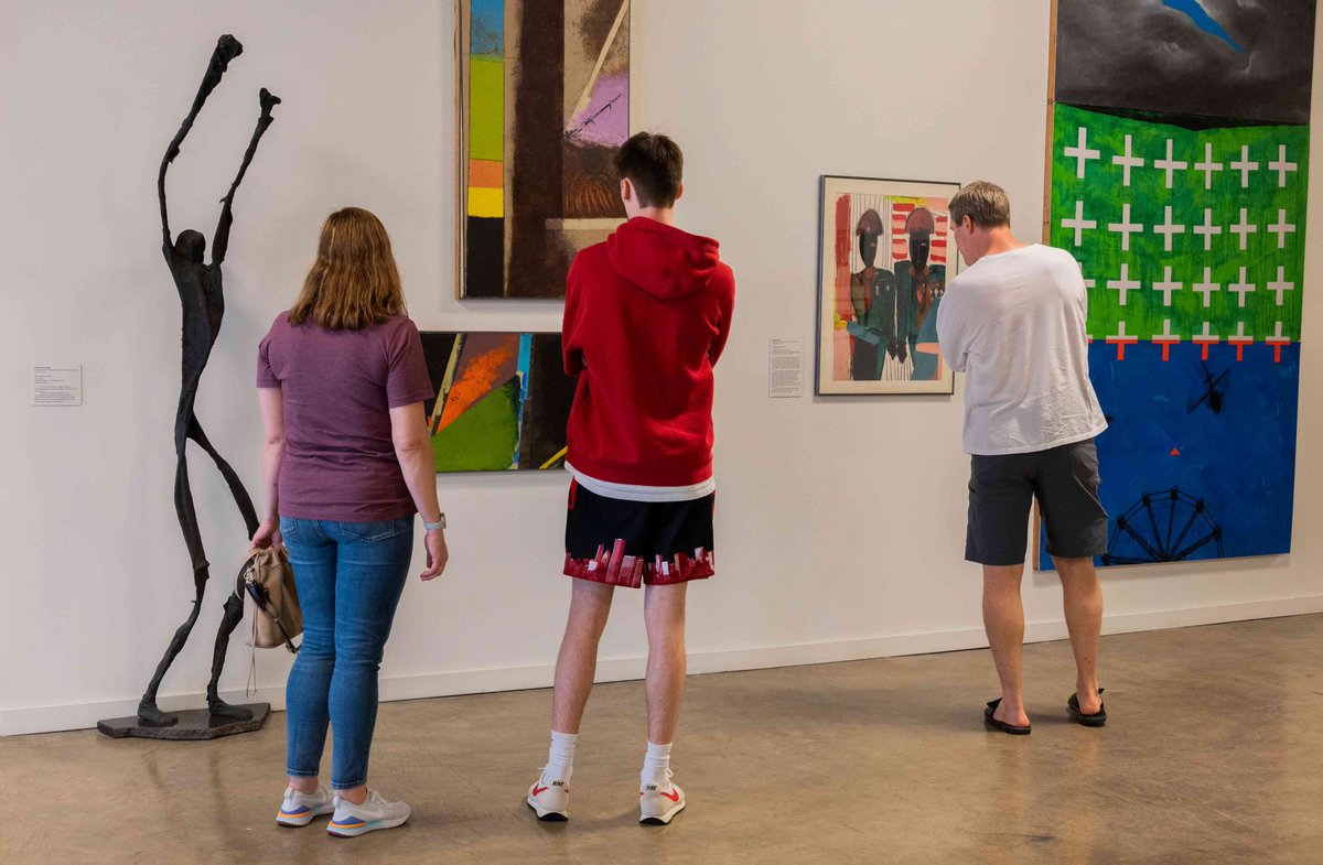 Yesterday we welcomed visitors from the area and from out of town. This family visited the museum as part of their Memorial Day weekend activities in Chicago. They were attracted to several works, including these from our permanent collection.