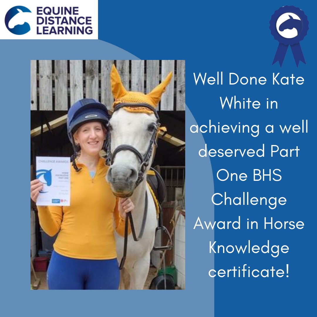 equinedl's tweet photo. Congratulations to Kate White who passed her Part One @BritishHorse Challenge Award in Horse Knowledge with us! Kate sent us this wonderful photo of herself with Éliane (Eli) and her certificate!
#horses #equine #horsecare #horsecourse #equestrians #happyhorses #welovehorses https://t.co/T8TVq6eNdT