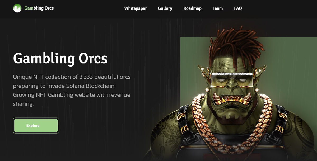 GamblingOrcs's tweet photo. We are happy to announce that our website/discord/whitepaper are almost ready, very soon you will be able to find out more about our project’s utility. And I assure you it's gonna be something completely new to the web3 space🚀

Tag friends = get chance to win a WL

#SolanaNFTs https://t.co/kNKZ1owCnD