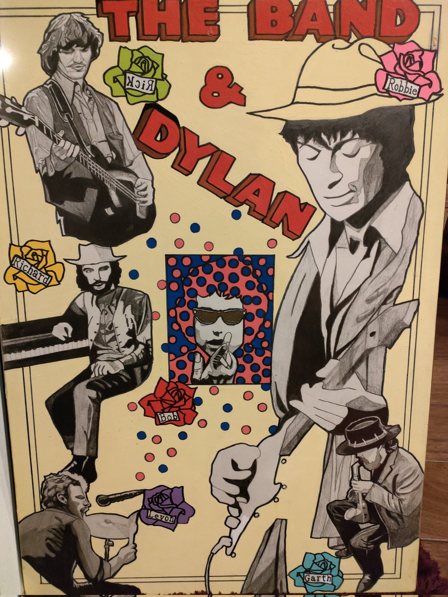 Jamira_75's tweet photo. 高校の頃描いたディランやザ・バンド。'94 Dylan広島、リチャードが自殺しロビー不在のザ・バンドの大阪公演に行けたが、その後リックもリヴォンも死んでしまった。Bowieも死んでしまった。偉大な人々や素晴らしいものごとを記憶に刻み込みたかった。死んでも歌声は残り続けるから死ぬまで聞き続ける。 https://t.co/EzwPyUNrV4