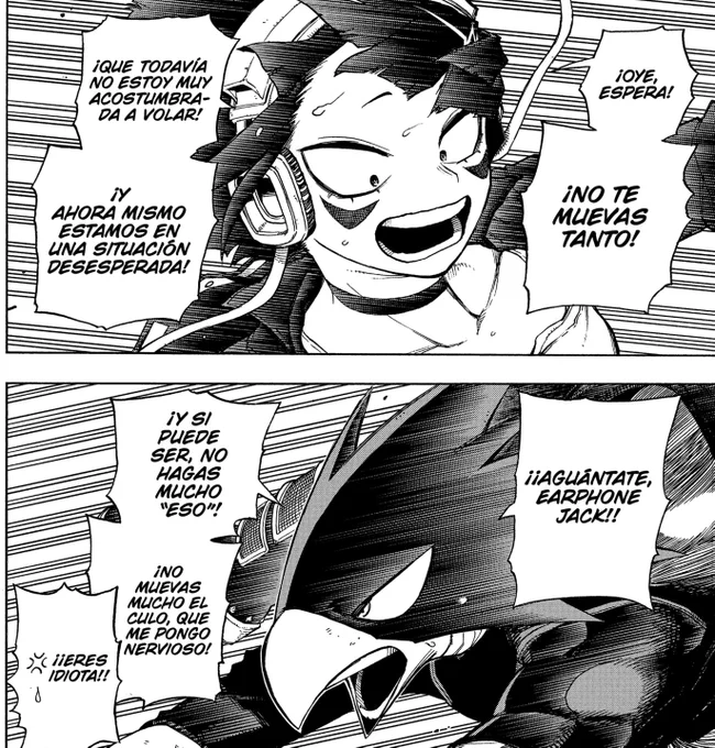 Tokoyami is still a silly teenager, how cute. "NO MUEVAS EL CULO, NOS VAMOS A CAER!" 😂 